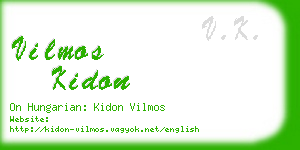 vilmos kidon business card